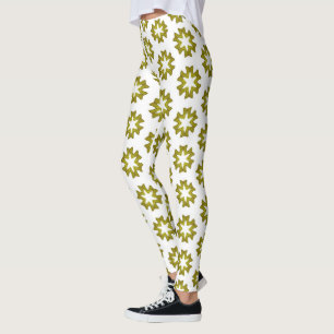 Olive Green Pattern Leggings