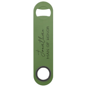 Olive Green Personalised Man of Honour