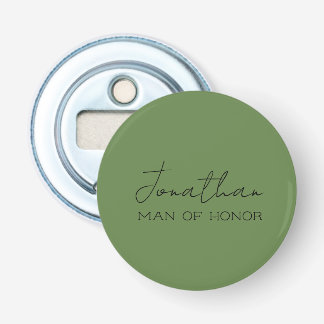 Olive Green Personalised Man of Honour Bottle Opener