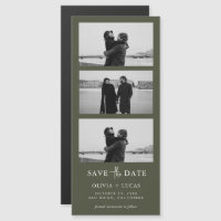 Olive Green Photo Strip Magnetic Wedding