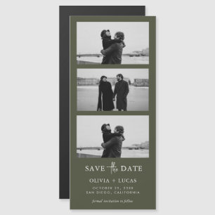 Olive Green Photo Strip Magnetic Wedding