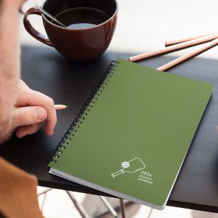 Olive Green Pickleball Personal Weekly Planner