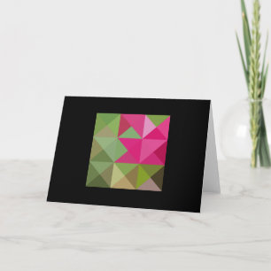 Olive Green Pink Tones Quilt Square Note Card
