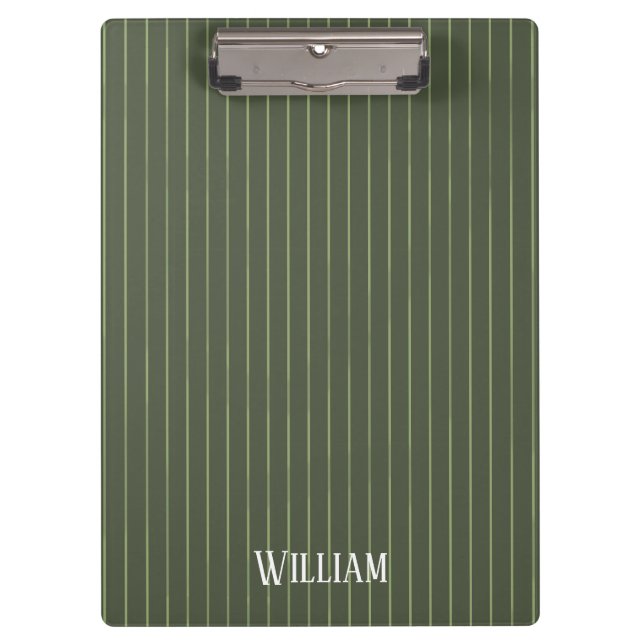 Olive green pinstripes clipboard (Front)