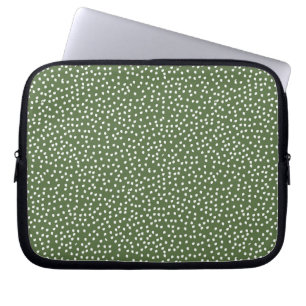 olive green polka dot laptop sleeve