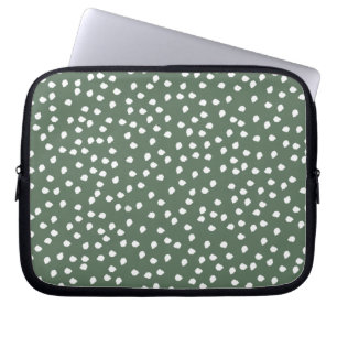 olive green polka dot laptop sleeve