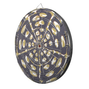 Olive Green Polka Dot Radial Pattern Art Print Dartboard