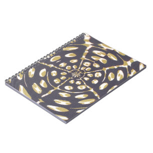 Olive Green Polka Dot Radial Pattern Art Print Notebook