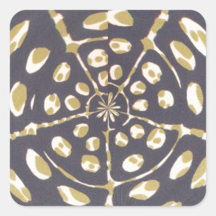 Olive Green Polka Dot Radial Pattern Art Print Square Sticker