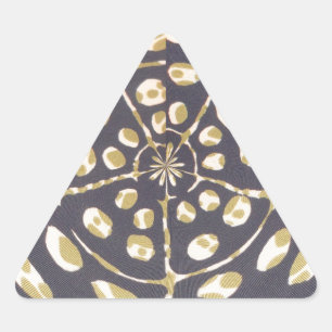 Olive Green Polka Dot Radial Pattern Art Print Triangle Sticker