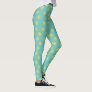 Olive Green Polka-dots Leggings