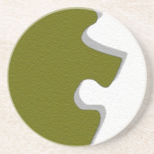 Olive Green Puzzle Coaster