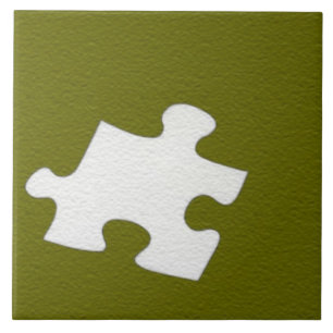 Olive Green Puzzle Piece Tile