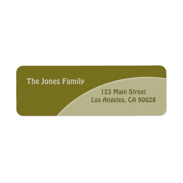 Olive green red circles return address label (Front)
