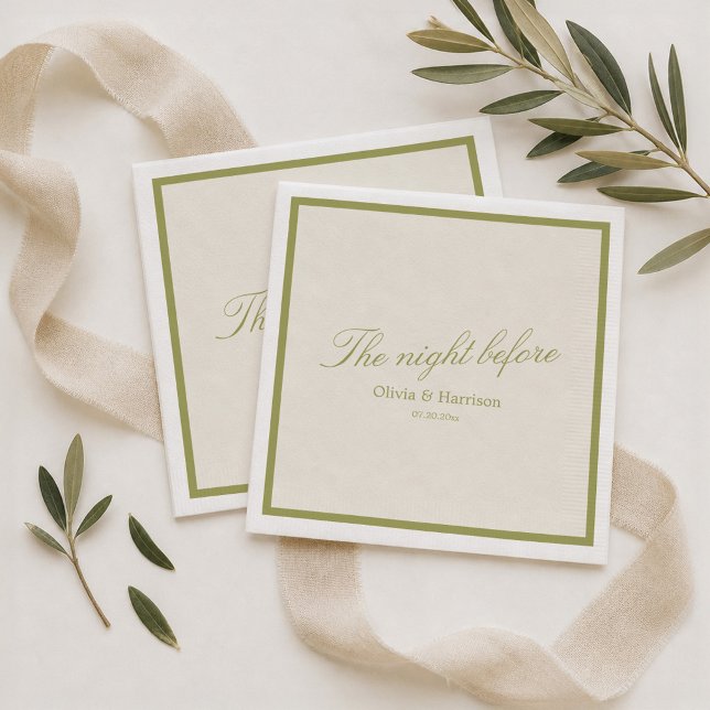 Olive Green Rehearsal Dinner Napkins (Creator Uploaded)