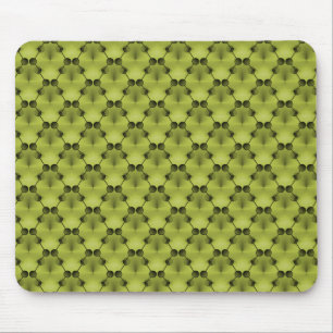Olive Green Retro Funk Circles Mousepad