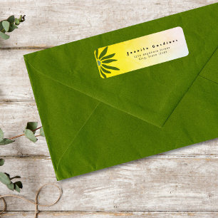 Olive Green Retro Mod Geometric Flower Return Address Label
