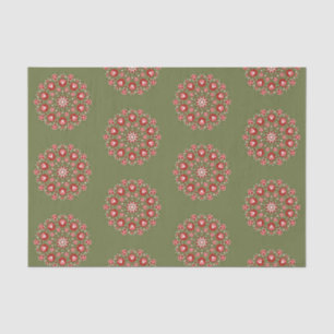 Olive green rosemaling tissue paper
