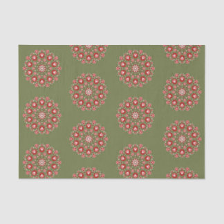 Olive green rosemaling tissue paper