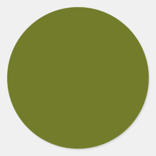 Olive Green Round Sticker
