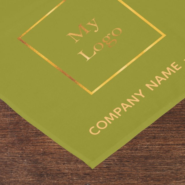 Olive green salon business logo short table runner (Creator Uploaded)