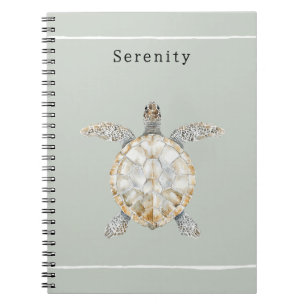 Olive Green Sea Turtle Personalised  Notebook
