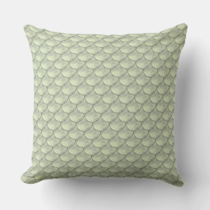 Olive Green Seamless Circle Pattern Cushion
