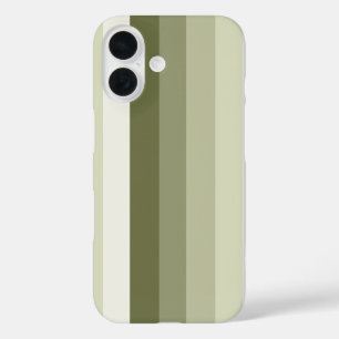 Olive green shadow stripes iPhone 16 case