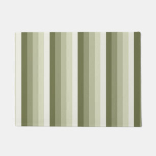 Olive green shadow stripes doormat