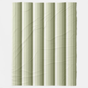 Olive green shadow stripes fleece blanket