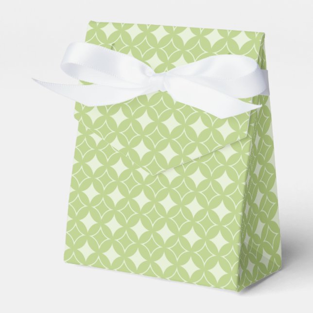 Olive green shippo pattern favour box (Front Side)