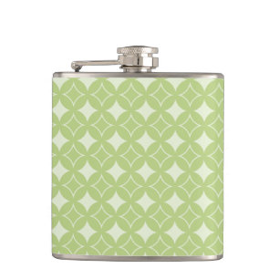 Olive green shippo pattern hip flask