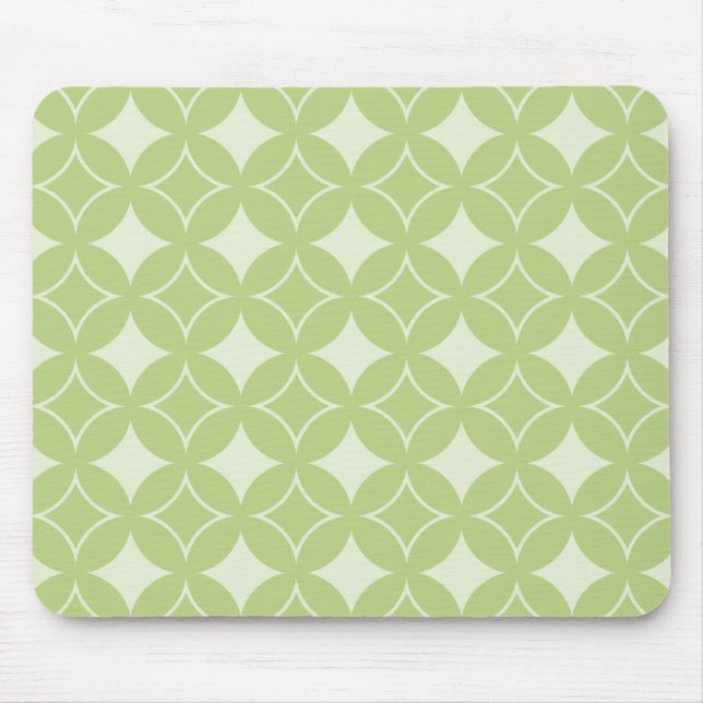 Olive green shippo pattern mouse pad (Front)