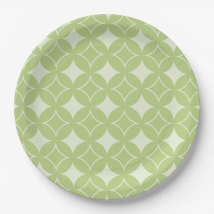 Olive green shippo pattern paper plate