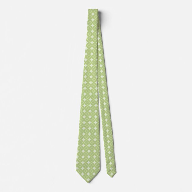 Olive green shippo pattern tie (Front)
