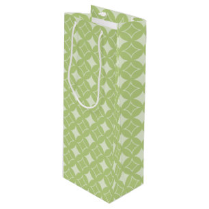 Olive green shippo pattern wine gift bag