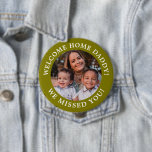 Olive Green Simple Message Arched Text and Photo 10 Cm Round Badge<br><div class="desc">Personalise this olive green border round button magnet with your own message or names and share a favourite photo with the world,  wherever you may go. This button is great for rallies,  events,  deployment returns,  social events,  graduations and so much more!</div>