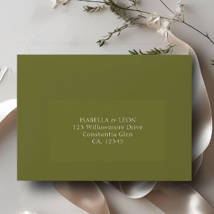 Olive Green   Simple Wedding Address Label