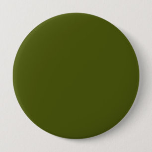 Olive green solid colour 10 cm round badge