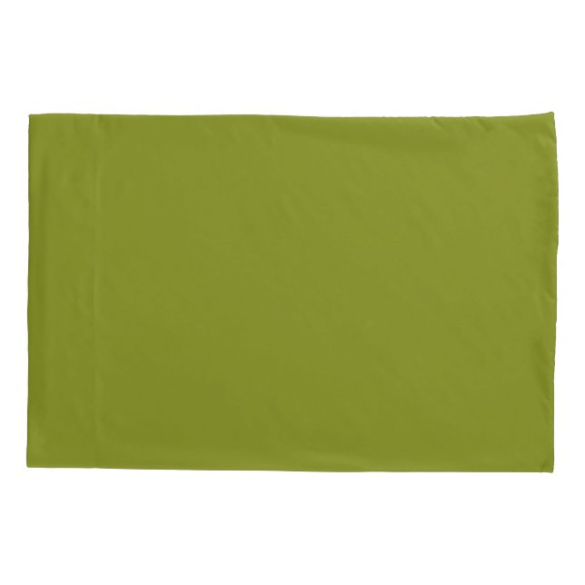 Olive Green solid plain Pillowcase (Back)