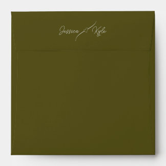Olive Green Solid Stationery Coloured Envelope