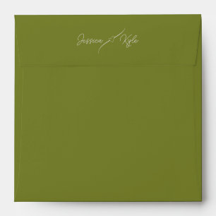 Olive Green Solid Stationery Coloured Envelope
