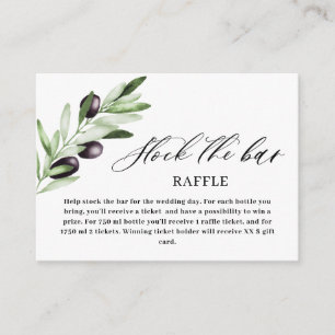 Olive  Green Stock the bar Bridal Shower  Enclosure Card