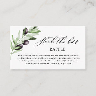 Olive  Green Stock the bar Bridal Shower  Enclosure Card