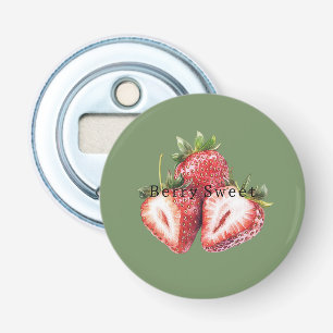 Olive Green Strawberries Berry Sweet Bottle Opener