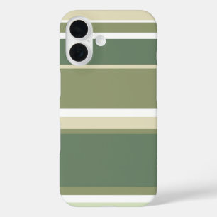 Olive green stripes iPhone 16 case