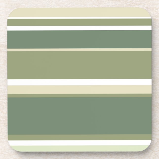 Olive green stripes coaster (Front)