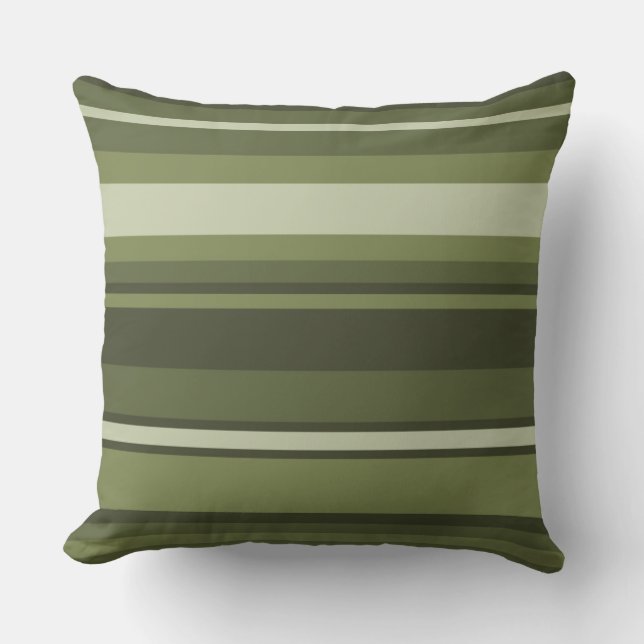 Olive green stripes cushion (Front)