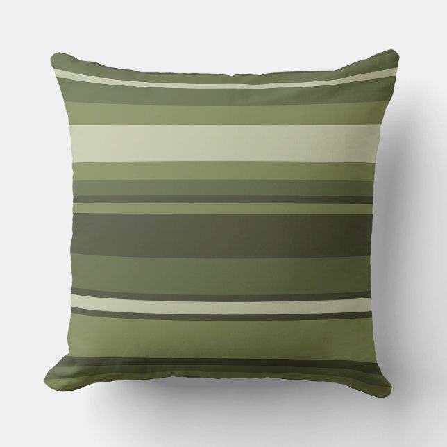 Olive green stripes cushion (Front)