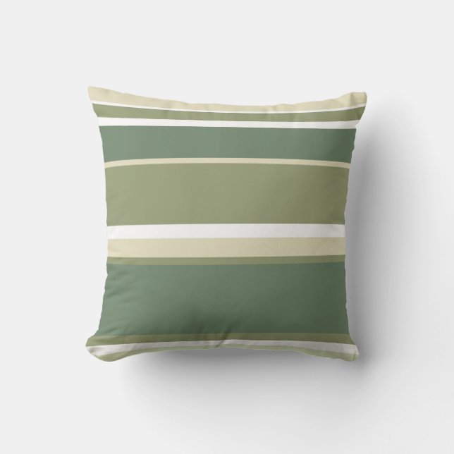 Olive green stripes cushion (Front)